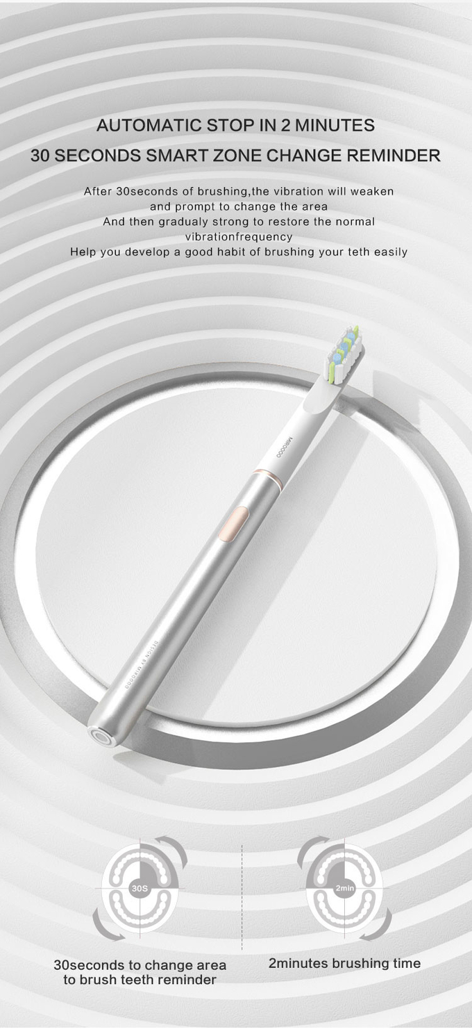 X1 escova de dentes elétrica recarregável giratória, escova de dentes sónica de higiene dental com caixa de viagem 4