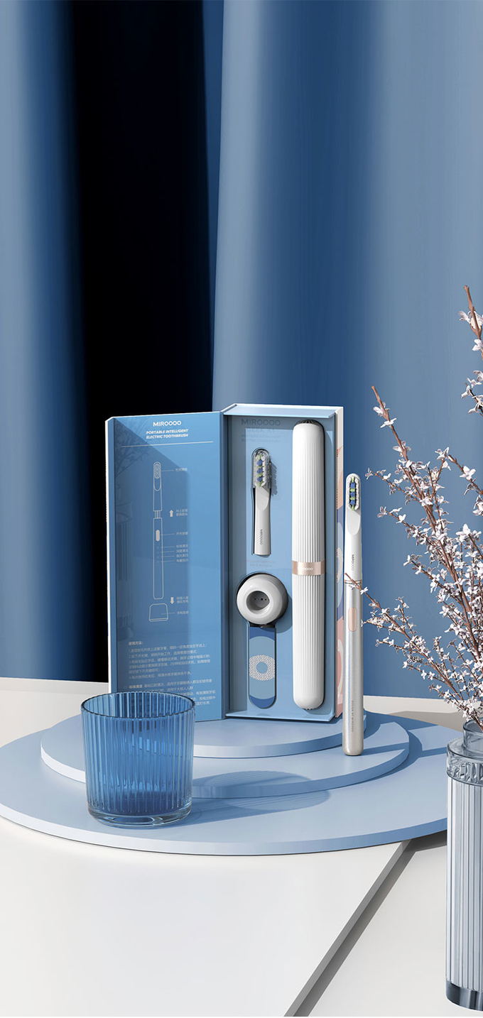 X1 escova de dentes elétrica recarregável giratória, escova de dentes sónica de higiene dental com caixa de viagem 3